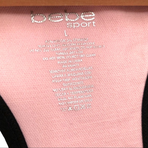 🏃‍♀️bebe sport | Parfait Pink Seamless Racerback Athletic Bra W/ Removable Cups - Picture 7 of 8